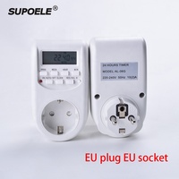 Enchufe Temporizador Digital Programable con Batería de Litio, Tipo de Enchufe Europeo, 220V-240V, 50Hz, 24 Horas, 10A, Diario/Semanal, LCD, IP44, con Certificación CE y RoHS