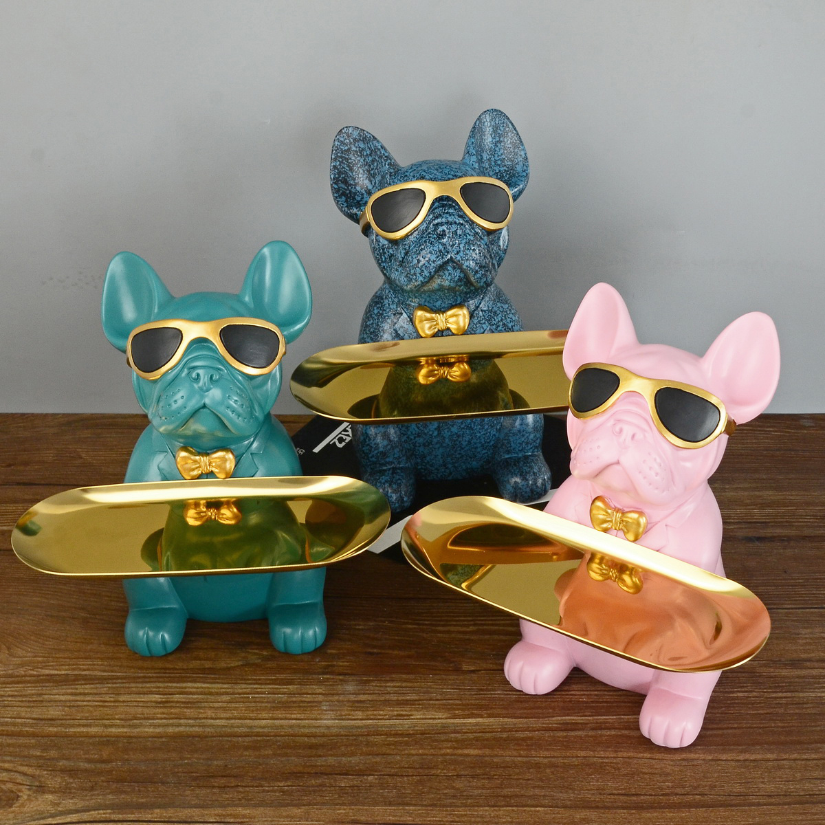 Крутая статуя бульдога, украшение стола, модная скульптура, декор для домашней комнаты, многофункциональное настольное хранилище, статуэтка, банка для монет из смолы