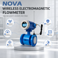 Débitmètre électromagnétique sans fil NOVA 4G, haute précision, capteur de débit de tuyau intégré pour les eaux usées