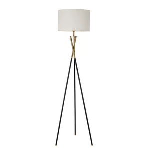 Lampe <span class=keywords><strong>sur</strong></span> <span class=keywords><strong>pied</strong></span> vintage américaine de luxe, décoration moderne, en fer, avec abat-jour jaune et base E27 pour salon - Product Image 1