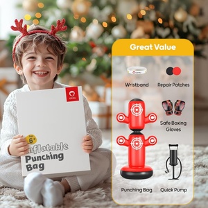 Saco de Boxeo de PVC Giratorio 360 Grados con Guantes, Juguete de Boxeo Grande para Niños con Bomba Manual, Saco de Boxeo Rellenable con Agua, Regalo para Niños - Product Image 5