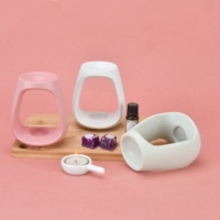 Récipients de désodorisant pour four à huiles essentielles Bougeoir diffuseur cire fondue brûleur d'arôme Brûleur d'huile de parfum en céramique