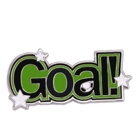 Pins en émail souple plaqués argent, thème Football 'Goal Love', 'Play to Win', pour commandes en gros, production en usine, badges et pins de revers personnalisés
