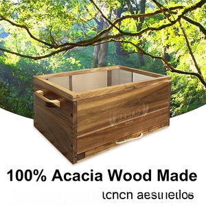 Caja <span class=keywords><strong>de</strong></span> Pan <span class=keywords><strong>de</strong></span> Madera <span class=keywords><strong>de</strong></span> Acacia 100% Sólida con <span class=keywords><strong>Tabla</strong></span> <span class=keywords><strong>de</strong></span> <span class=keywords><strong>Cortar</strong></span> Integrada, Puerta con Ventana Transparente, <span class=keywords><strong>para</strong></span> <span class=keywords><strong>Encimera</strong></span> <span class=keywords><strong>de</strong></span> Cocina Estilo Rústico - Product Image 5
