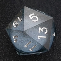 Dés à jouer D20 géant de 55 mm en résine liquide écologique peinte, à 20 faces, avec noyau polyédrique carré unique pour DND et RPG