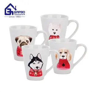 New ceramic tableware mug promotional gifts kids love animal print sublimation printing personalized mug for water milk mugs