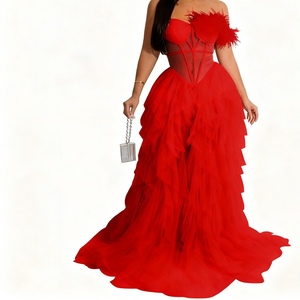 Vestidos de malla sin mangas con cuello cruzado para mujer, a la moda - Product Image 1