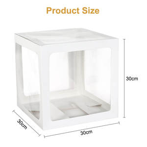 Rosa bianco festa di nozze decorazione di san valentino Baby Shower lettera scatole di palloncini trasparenti numero palloncino scatola di mazzi - Product Image 5