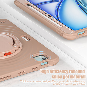 Pour iPad Air 11 2024, coque de tablette en silicone avec poignée rotative, béquille, protection contre les chocs, robuste, avec bandoulière - Product Image 2