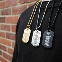 Collier pendentif tendance en acier inoxydable pour homme, style militaire hip-hop urbain transfrontalier Europe/Amérique
