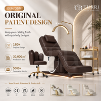 Table de beauté électrique Turri à 3 moteurs, pour salon commercial, esthéticienne, salon, hôtel, structure en acier inoxydable, garantie 24 mois
