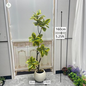 Palma Banyan Artificiale per Interni ed Esterni, Piante in Vaso, Erba Verde e Gialla, Decorazione per Casa e Ufficio, Ideale per Piccoli Spazi - Product Image 1