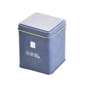 Custom designs airtight sealing square shape 200 grams metal coffee bean tin box container