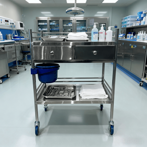 Chariot mobile de médicament d'outils chirurgicaux de clinique d'infirmière d'acier inoxydable d'équipement d'hôpital - Product Image 4