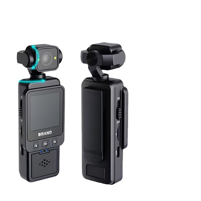 New Handheld Sports Pocket Camera 180 Degree Rotating Lens Creative Compact Portable Back Clip 1080p CMOS 1.8" Screen IP67