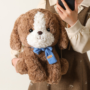 Peluche de Cachorro Sentado Personalizado OEM/ODM - Colores y Diseños Personalizables, Perro de Peluche Personalizado con Bufanda Roja <span class=keywords><strong>para</strong></span> Regalos - Product Image 4