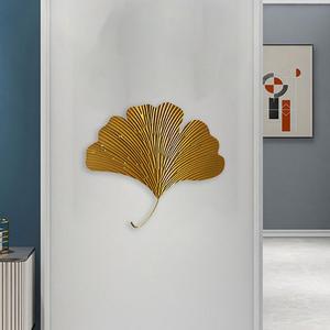 Grande ferro battuto foglie di Ginkgo scultura da parete elegante decorazione Hotel accento da parete - Product Image 5