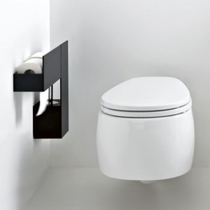 Agape Sen porta scopino moderno acciaio inox finitura tazza di vetro per cucina bagno uso Hotel - Product Image 4