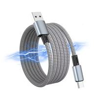 Cables de Carga Magnéticos Trenzados de 100W 5A, Cable Rápido USB-C a C de 1 M de Cobre Puro con Revestimiento de Nailon para Teléfono Móvil, PC y Coche