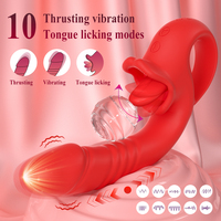 Mundleckender Zungen-Vibrator mit 10 Modi, USB-wiederaufladbar, wasserdicht, für die G-Punkt- und Klitorisstimulation bei Frauen