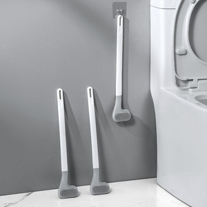 Brosse de toilette en caoutchouc souple, brosse de toilette murale pour la maison, brosse de nettoyage multifonctionnelle pour les toilettes - Product Image 1