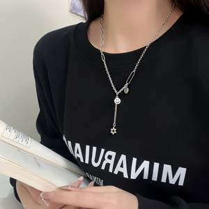 ซิลเวอร์รุยไท S925 สร้อยคอจี้รูปดาวโซ่ยาวสไตล์เกาหลีแฟชั่นฤดูใบไม้ร่วงฤดูหนาวเครื่องประดับเสื้อกันหนาว - Product Image 1