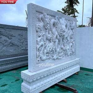 Patung Naga Relief Marmer Besar untuk Luar Ruangan - Product Image 6