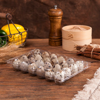 Placer séparément le plateau d'oeufs de caille 24 oeufs de caille blister boîte d'emballage de volaille plateau d'oeufs jetable transparent en gros