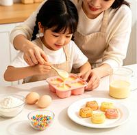 Cartoon-Silikon-Kuchenform Lebensmittelechte Silikon-Backform Leicht zu Entformen Baby-Nahrung Gelee-Pudding-Form für Zuhause Kinder-Backen