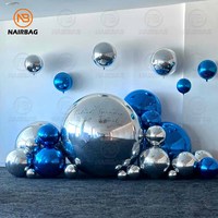 Boule de Noël gonflable géante, décorative, métallique, réfléchissante, ballons miroir gonflables de grande taille, pour fêtes, mariages, grosses boules gonflables brillantes