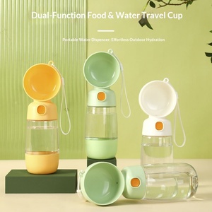 Gourde et gamelle portables écologiques pour chien avec bols intégrés pour l'eau et la nourriture – Idéales pour les voyages - Product Image 1