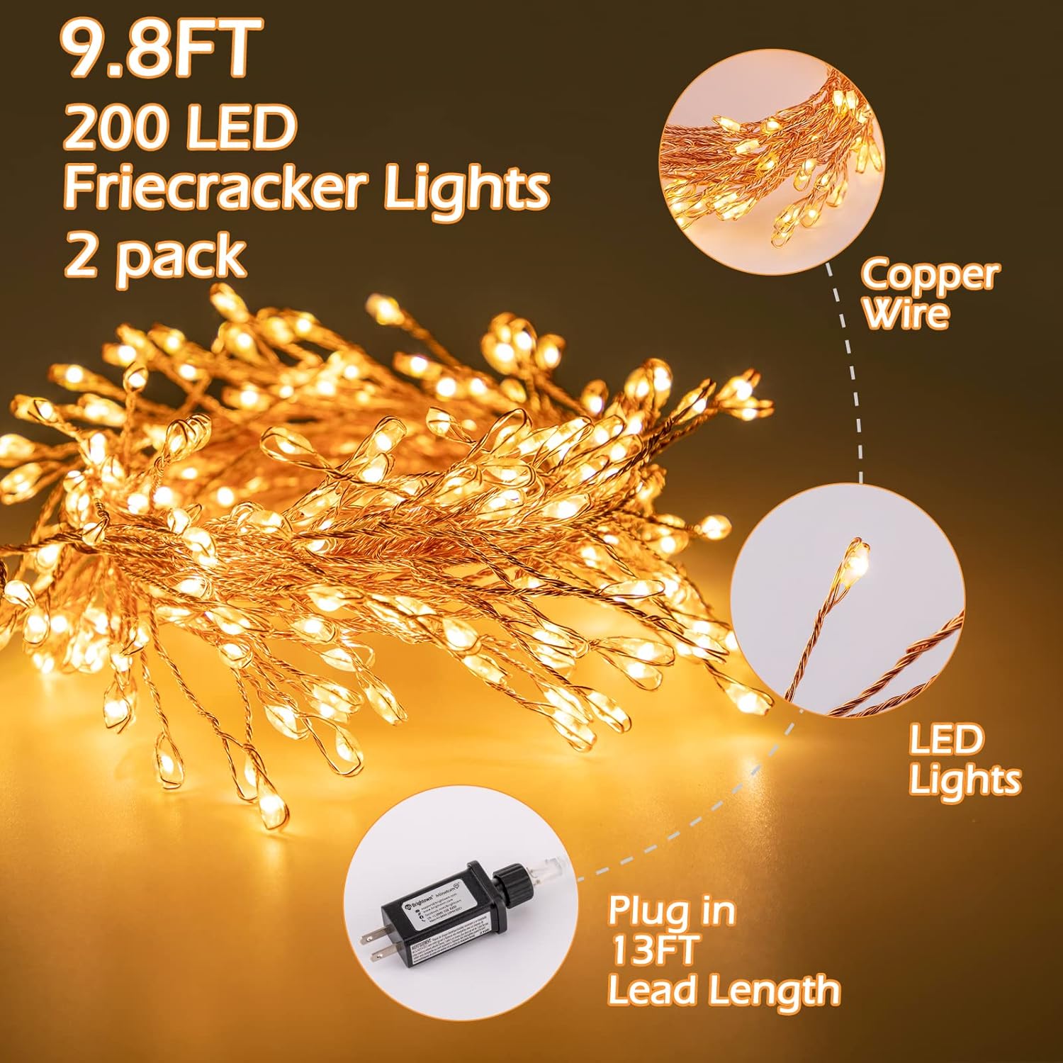 Christmas Light LED Firecracker Lamp String - Huibo Lighting - Outdoor Battery Lamp Garland