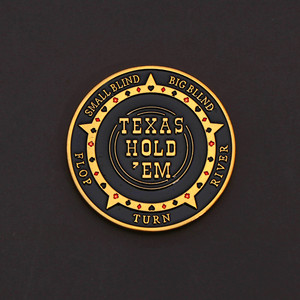 May mắn Poker đồng xu may mắn huy chương kim loại huy hiệu thu hút khách du lịch đấm chết cắt in hình dạng 3D mạ - Product Image 6