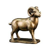Statue de mouton doré en résine, Art déco, figurine de chèvre Feng Shui avec pièces de monnaie, décoration pour la richesse et la chance