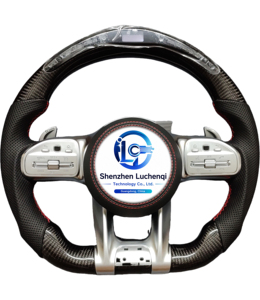 Volant <span class=keywords><strong>sport</strong></span> en carbone véritable avec fonction chauffante en option, compatible avec Mercedes C E G CLA AMG, restylage intérieur - Product Image 6