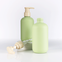 100ml 200ml 300ml 500ml ensembles de bouteilles de lotion PE-HD en plastique vert bouteille de lotion de douche d'émulsion de presse de shampooing vide personnalisée