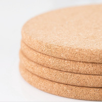 Tasses à café en verre personnalisées de 4 pouces, sous-verre en bois blanc naturel, sous-verres ronds en liège pour la cuisine à domicile