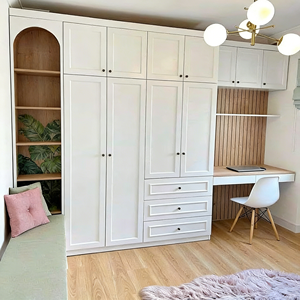 Armario de Madera Personalizado BALOM (con Escritorio), Minimalista, Tablero E0, Multifuncional, Mueble de Dormitorio - Product Image 4