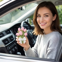 Diffuseur de parfum pour voiture en forme de fleur en plâtre, tulipe, hortensia, pierre aromatique, désodorisant décoratif pour l'intérieur de la voiture