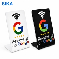 Support de carte NFC en PVC blanc imperméable avec impression personnalisée de code QR pour avis Google, support d'affichage de menu pour avis sur les réseaux sociaux