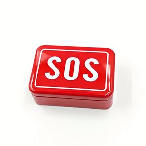 Custom Logo Printed Red Outdoor Survival <b>Box</b> with <b>Metal</b> Storage Emergency Supplies & <b>Tools</b> (9.5x6.5x3cm) - Product Image 4