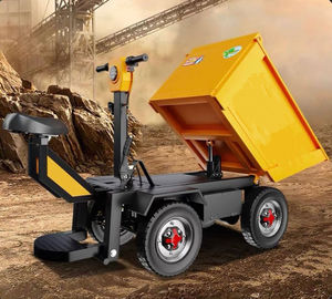 Electric Self-Dumping Dumper <b>Cart</b> 800kg Capacity Two-Wheel Steel Enclosed Industrial Movable Yellow Powder Coated - Product Image 5
