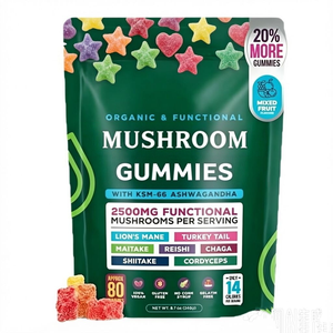 Gomitas de Hongos Orgánicos 80 Unidades 2500mg Hongos Funcionales Apoyo Inmunológico Adultos Sin Azúcar Veganas Sin Gluten - Product Image 1