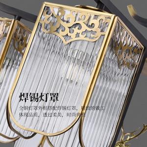 โคมไฟระย้าทองแดงสไตล์จีนใหม่ ดีไซน์หรูหรา สร้างสรรค์ พร้อมไฟ LED ปรับระดับความสูงได้ ถนอมสายตา เหมาะสำหรับห้องนั่งเล่น - Product Image 3