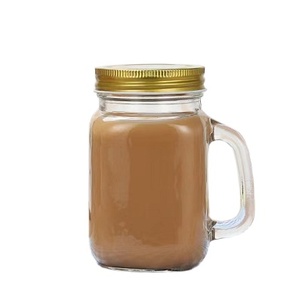 4 oz and 16 oz Clear mason jar beverage candle honey jam glass jar with handle