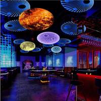 Lustre LED en fer coloré à lumière variable pour pub, bar à cocktails, salle de jeux d'arcade, salle de billard, télécommande double usage