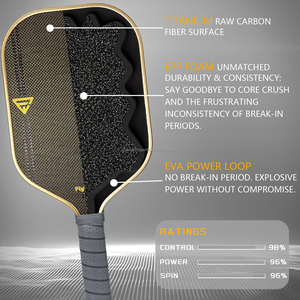 ไม้พายพิคเคิลบอลแกนโฟมทั้งหมด ทำจาก EPP ที่ถูกประกบกับโฟม EVA รอบขอบ สีเหลืองไทเทเนียม คาร์บอนไฟเบอร์ - Product Image 4