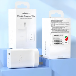 2024 nuovo Design 65W Super veloce caricatore rapido PD spina UK <span class=keywords><strong>3</strong></span> porte USB A/C da viaggio caricabatterie universale da parete per tutti i telefoni - Product Image 4