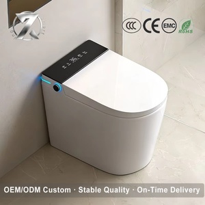 Inodoro Inteligente P-Trap de Cerámica con Descarga Automática, Tamaño Pequeño, con Bidé y Control Remoto, Asiento de Baño Moderno, Eléctrico para el Hogar - Product Image 1