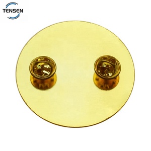 Runde Form Geprägtes Logo Etiketten stifte Herstellung Großhandel Zink legierung Gold Name Pin Button Badge - Product Image 3